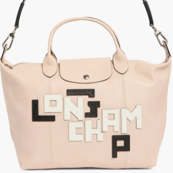 ✨ LONGCHAMP Le Pliage Cuir Leather Limited Edition Pink Crossbody Tote – New. - Picture 3 of 8